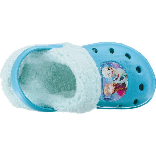 Disney Frozen die Eiskönigin Clogs Hauschuhe Teddyfutter blau